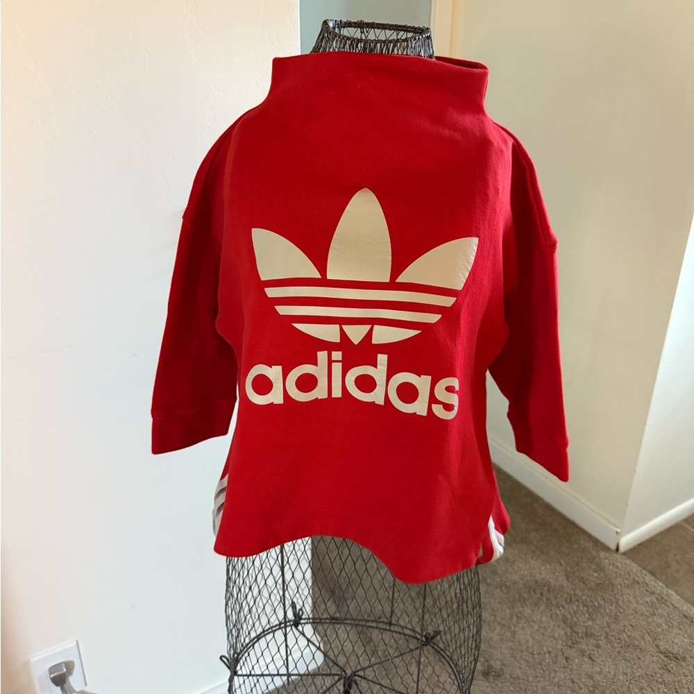 Adidas Women's Red Sweatshirt mock neck - Picture 3 of 9
